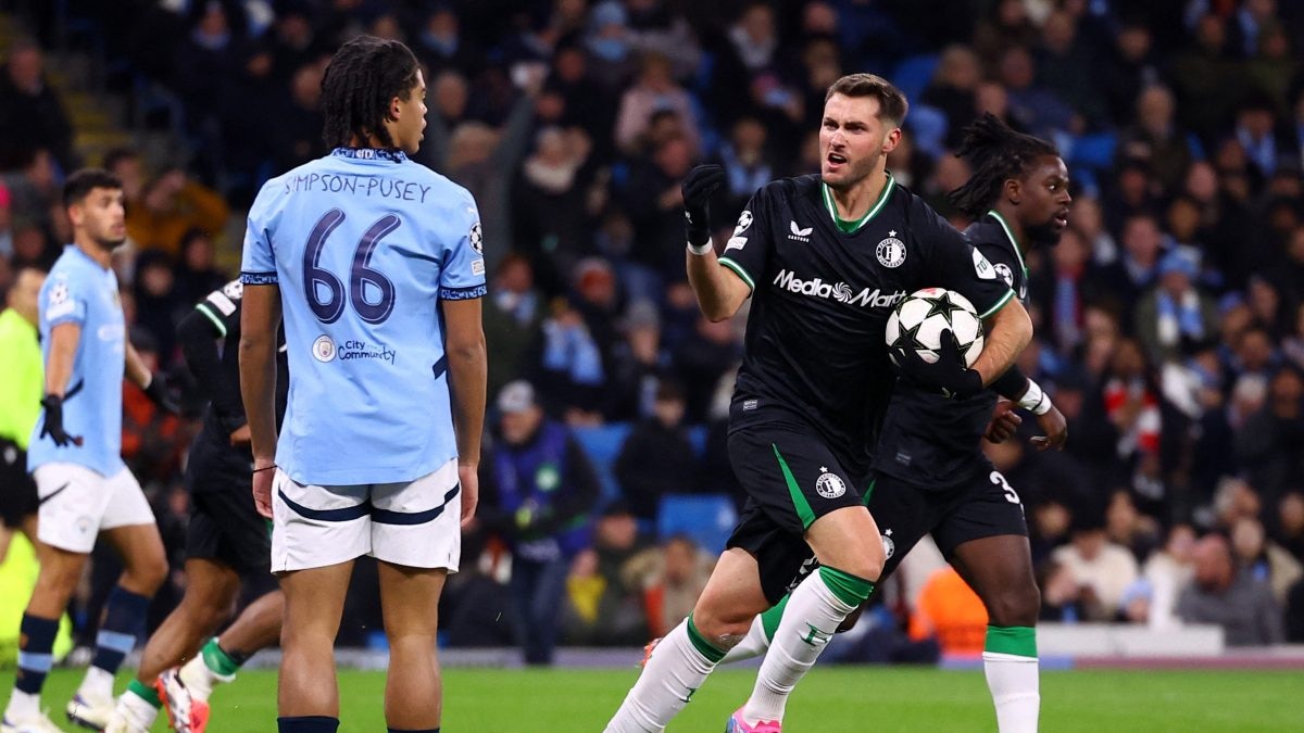 UEFA Champions League: Man City blow three-goal lead in draw with Feyenoord, Bayern beat PSG, Arsenal crush Sporting