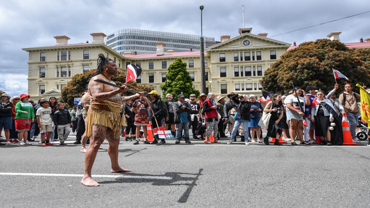 Members of the Maori community and their supporters take part in a protest march in Wellington. AFP Members of the Maori community and their supporters take part in a protest march in Wellington. AFP