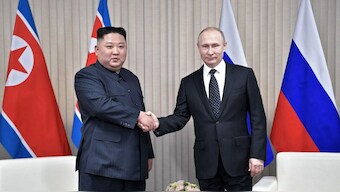 North Korea's Supreme Leader Kim Jong-un with Russia's President Vladimir Putin. (Photo: AFP)