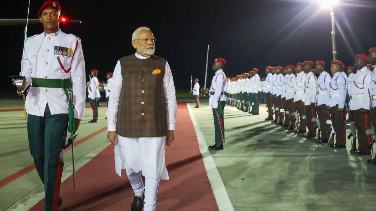 Prime Minister Narendra Modi arrives in Guyana on the last leg of his three-nation visit after attending the G20 Summit in Brazil. Source: X | @narendramodi Prime Minister Narendra Modi arrives in Guyana on the last leg of his three-nation visit after attending the G20 Summit in Brazil. Source: X | @narendramodi