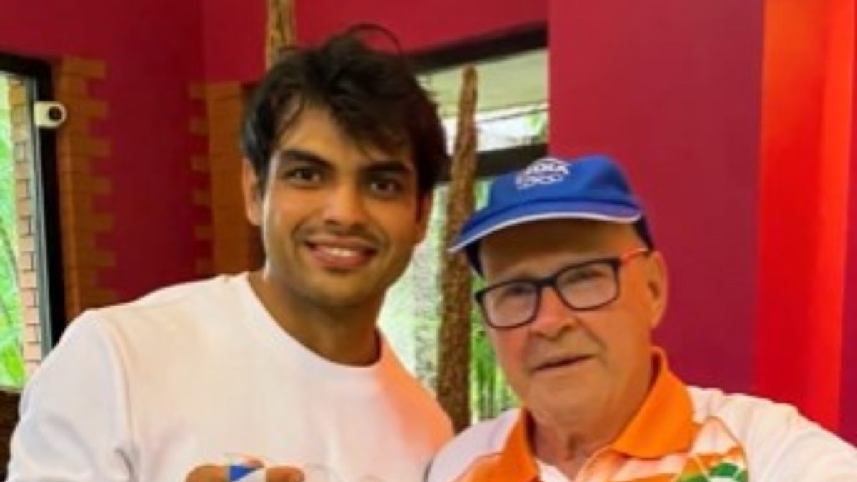 Neeraj Chopra bid an emotional farewell to his coach Klaus Bartonietz. Image: X / Neeraj Chopra Neeraj Chopra bid an emotional farewell to his coach Klaus Bartonietz. Image: X / Neeraj Chopra