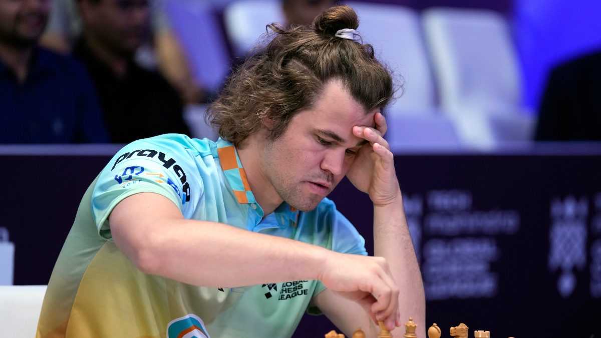 Norwegian Magnus Carlsen defeated Arjun Erigaisi on Day 2 of Tata Steel Chess 2024. Image: PTI Norwegian Magnus Carlsen defeated Arjun Erigaisi on Day 2 of Tata Steel Chess 2024. Image: PTI