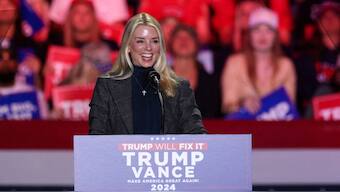 Former Florida Attorney General Pam Bondi speaks during a rally held by Republican presidential nominee and former US President Donald Trump at the Greensboro Complex in Greensboro, North Carolina, US, November 2, 2024. File Image/Reuters