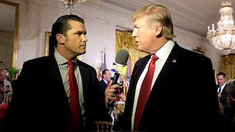US President-elect Donald Trump is interviewed by Fox and Friends co-host Pete Hegseth at the White House in Washington on April 6, 2017. File Image/Reuters