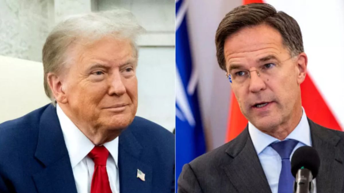US President-elect Donald Trump (left) on November 13, 2024, and NATO Secretary General Mark Rutte on November 13, 2024. Image- AFP US President-elect Donald Trump (left) on November 13, 2024, and NATO Secretary General Mark Rutte on November 13, 2024. Image- AFP