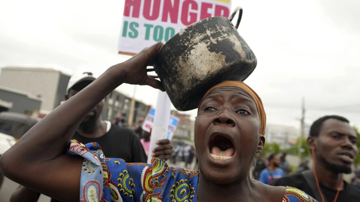 A woman protest against hardship on the street of Lagos this year. Thousands of mostly young people poured onto the streets across Nigeria as they protested against the country's worst cost-of-living crisis in a generation. A woman protest against hardship on the street of Lagos this year. Thousands of mostly young people poured onto the streets across Nigeria as they protested against the country's worst cost-of-living crisis in a generation.