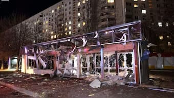 Damage after a Russian guided bomb hit a supermarket in Kharkiv's Shevchenkivskyi district near the city center, according to Kharkiv Regional Governor Oleh Syniehubov, in Kharkiv, Ukraine, November 3, 2024. Source: REUTERS | State Emergency Service Of Ukraine.