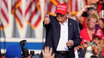 This file image shows Republican presidential candidate former President Donald Trump speaks at a campaign event. AP/File image