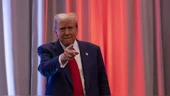 President-elect Donald Trump arrives to speak at meeting of House GOP conference. AP