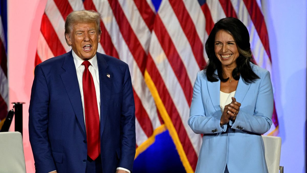 Republican presidential nominee and former US President Donald Trump and Former US Representative Tulsi Gabbard gesture as they attend a town hall event in La Crosse, Wisconsin, US, August 29, 2024. File Image/Reuters Republican presidential nominee and former US President Donald Trump and Former US Representative Tulsi Gabbard gesture as they attend a town hall event in La Crosse, Wisconsin, US, August 29, 2024. File Image/Reuters
