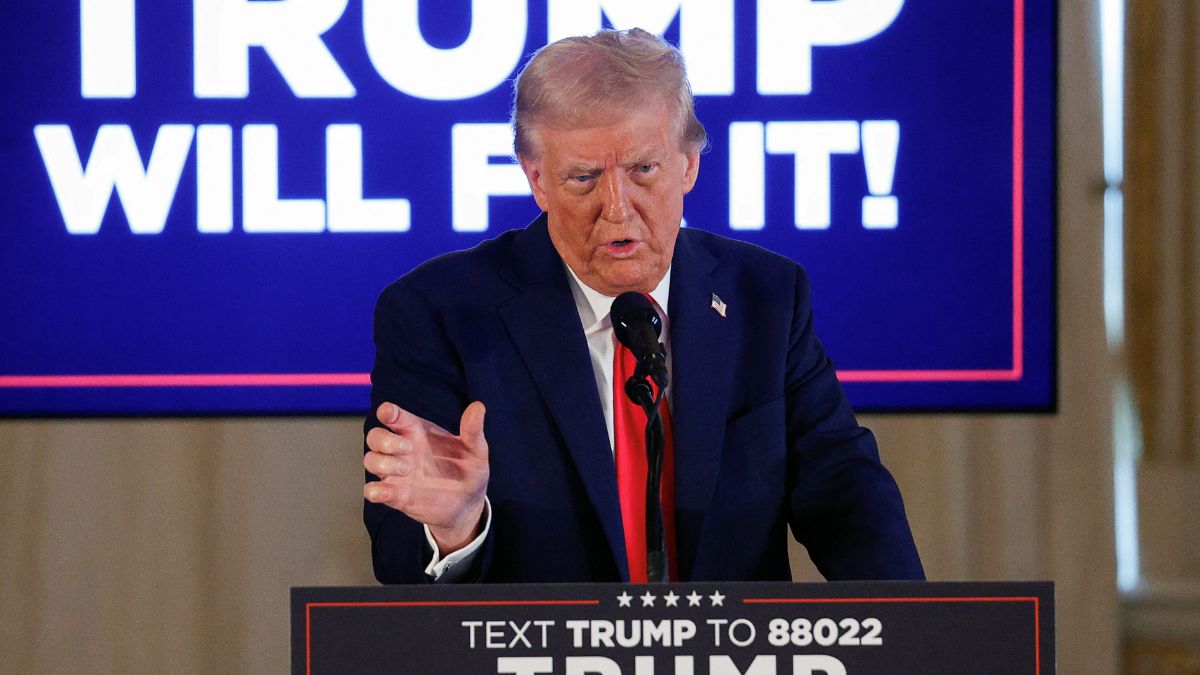 Republican presidential nominee and former US President Donald Trump delivers "Trump Will Fix It" remarks during a press conference at Mar-a-Lago, in Palm Beach, Florida, US, October 29, 2024. File Image/Reuters Republican presidential nominee and former US President Donald Trump delivers "Trump Will Fix It" remarks during a press conference at Mar-a-Lago, in Palm Beach, Florida, US, October 29, 2024. File Image/Reuters