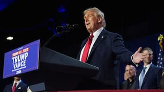 Republican presidential nominee former president Donald Trump speaks at the election night watch party at the Palm Beach Convention Center, Wednesday, Nov. 6, 2024, in West Palm Beach, Florida and declares victory. (Photo: AP)