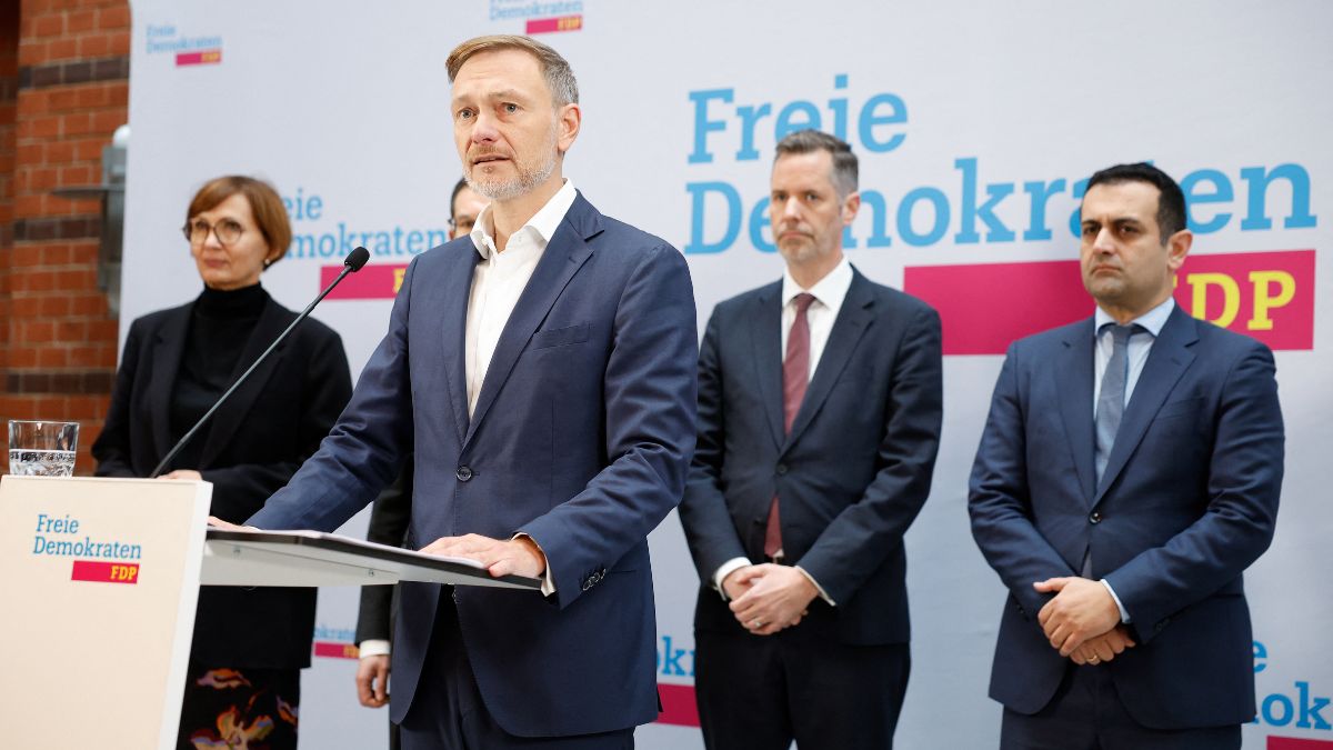 Outgoing German Finance Minister Christian and leader of Germany's Free Democratic Party (FDP) Christian Lindner addresses a press conference with his party colleagues at his party's headquarter in Berlin on November 7, 2024. AFP Outgoing German Finance Minister Christian and leader of Germany's Free Democratic Party (FDP) Christian Lindner addresses a press conference with his party colleagues at his party's headquarter in Berlin on November 7, 2024. AFP