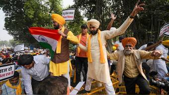 Security was beefed up outside the High Commission of Canada in Chanakyapuri amid the protests. PTI