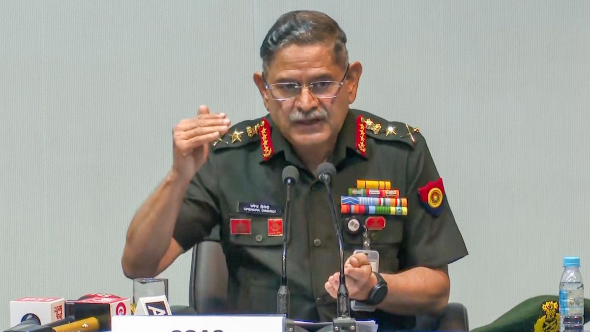 Chief of the Army Staff General Upendra Dwivedi during a press conference, in New Delhi. File Photo/PTI Chief of the Army Staff General Upendra Dwivedi during a press conference, in New Delhi. File Photo/PTI