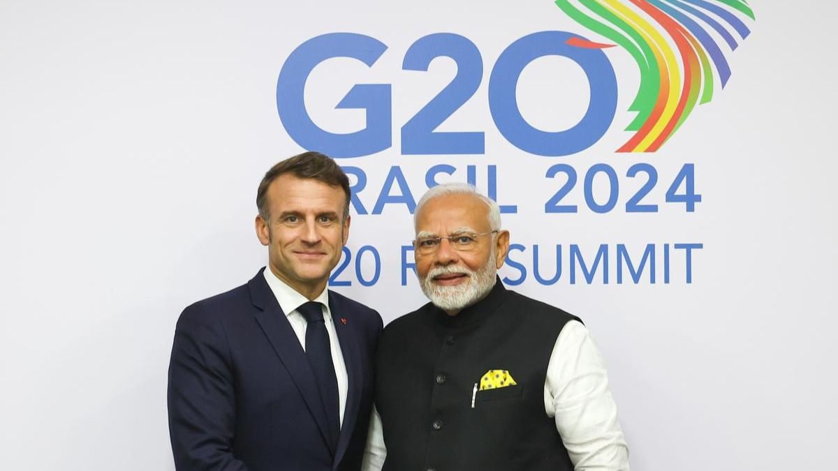 G20: Modi meets Macron in Brazil’s Rio, discusses space and energy cooperation