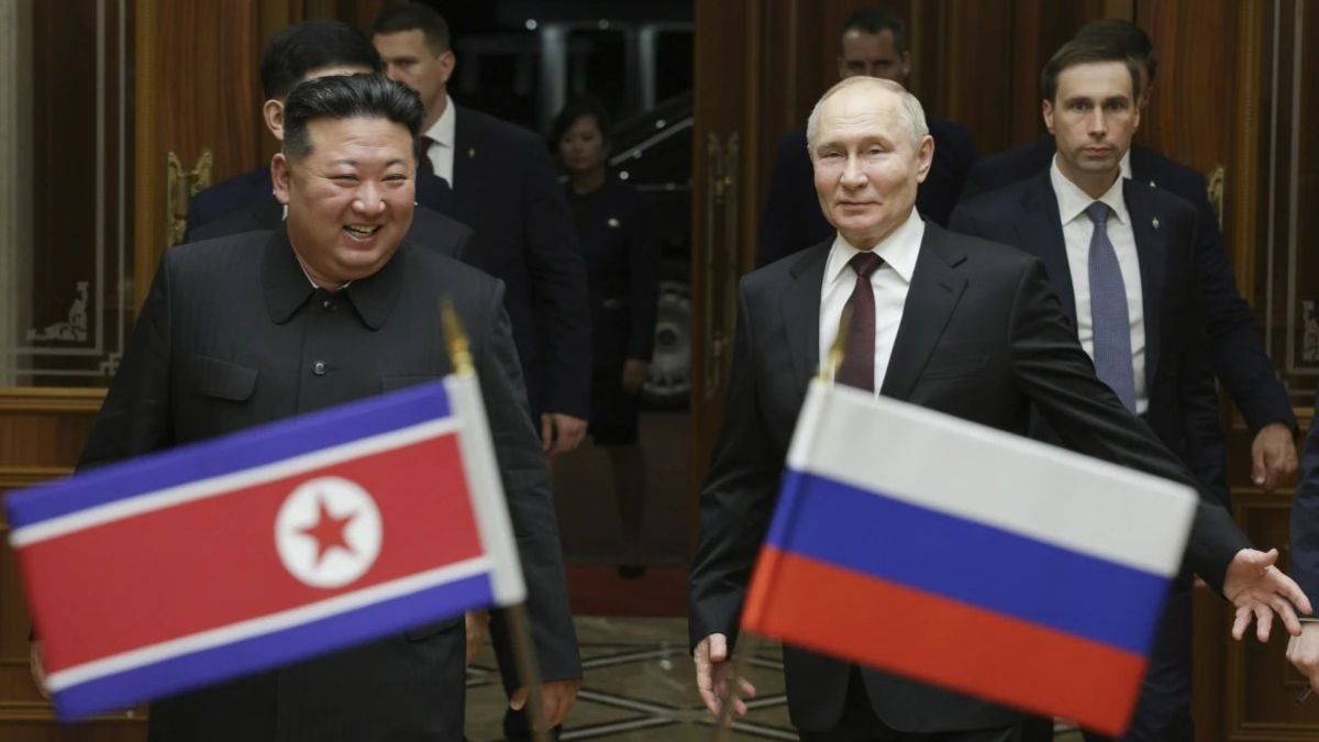Russian President Vladimir Putin and North Korea's leader Kim Jong Un. AP Russian President Vladimir Putin and North Korea's leader Kim Jong Un. AP