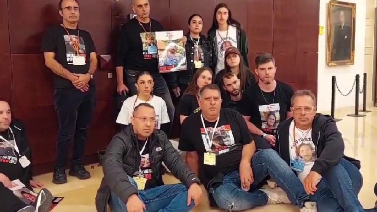 'We're begging you': Relatives of hostages block entrance to Netanyahu's office, demand Gaza truce deal