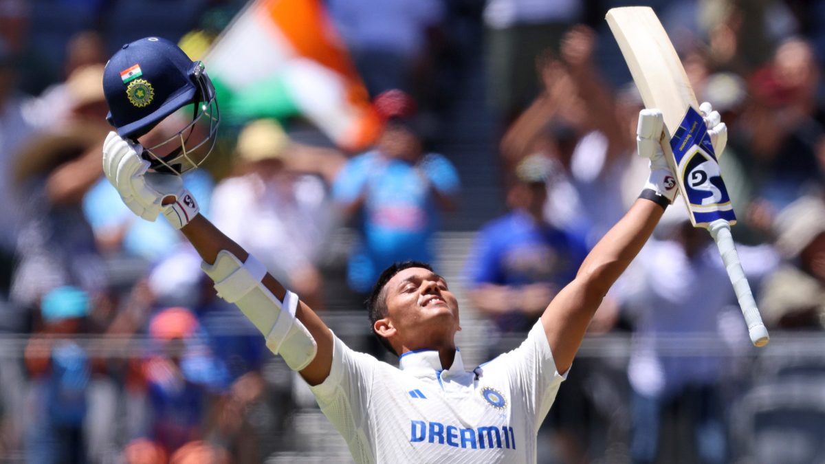 India opener Yashasvi Jaiswal celebrates scoring first Test century in Australia. Image: AP India opener Yashasvi Jaiswal celebrates scoring first Test century in Australia. Image: AP