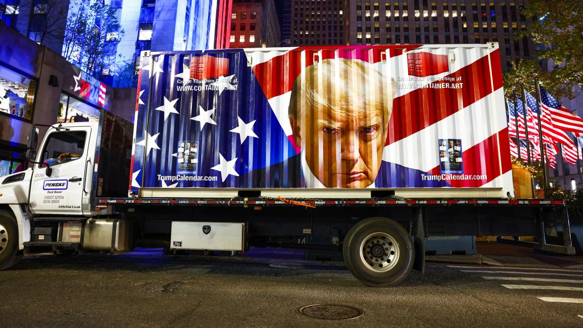 A truck displays a picture Republican presidential nominee, former U.S. President Donald Trump as supporters gather at Rockefeller Center in New York City. AFP A truck displays a picture Republican presidential nominee, former U.S. President Donald Trump as supporters gather at Rockefeller Center in New York City. AFP