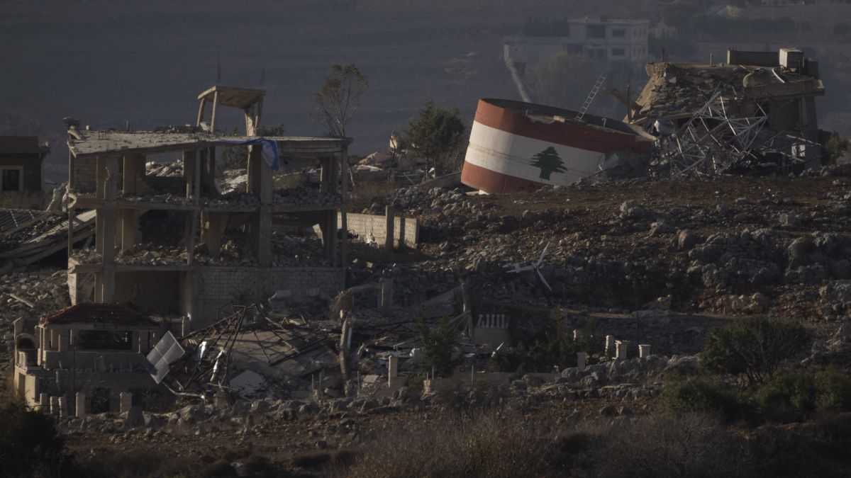 Destroyed buildings stand on an area of a village in southern Lebanon as seen from northern Israel. File / Image: AP Destroyed buildings stand on an area of a village in southern Lebanon as seen from northern Israel. File / Image: AP
