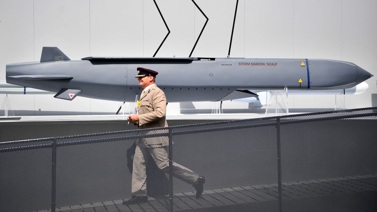 A member of the military walks past a MBDA Storm Shadow/Scalp missile at the Farnborough Airshow, south west of London. On Wednesday, Ukraine fired British-made Storm Shadow cruise missiles at targets inside Russia for the first time. File image/AFP A member of the military walks past a MBDA Storm Shadow/Scalp missile at the Farnborough Airshow, south west of London. On Wednesday, Ukraine fired British-made Storm Shadow cruise missiles at targets inside Russia for the first time. File image/AFP