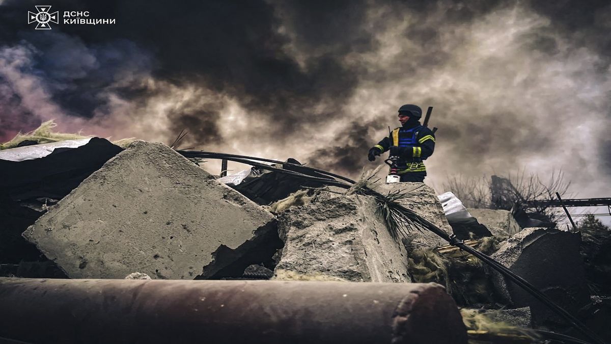 A firefighter working at the site of a Russian strike in Brovary, near Kyiv, amid the Russian invasion of Ukraine. It's been 1,000 days of this war. AFP A firefighter working at the site of a Russian strike in Brovary, near Kyiv, amid the Russian invasion of Ukraine. It's been 1,000 days of this war. AFP