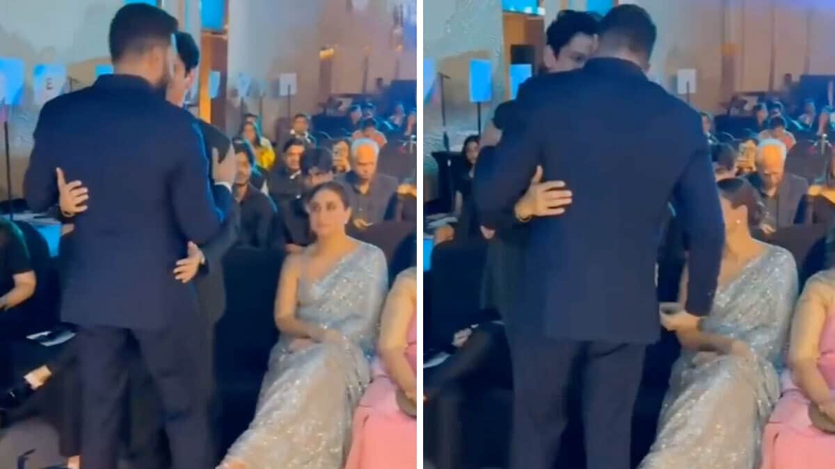 WATCH: Kareena Kapoor Khan 'rolls her eyes' while hugging her first co-star Abhishek  Bachchan in viral video, netizens say 'Curse of Karisma Kapoor and...' –  Firstpost