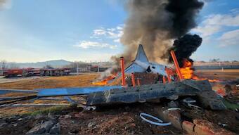 A plane went off the runaway at Muan International Airport in Muan, South Korea, and caught fire on Sunday. Reuters