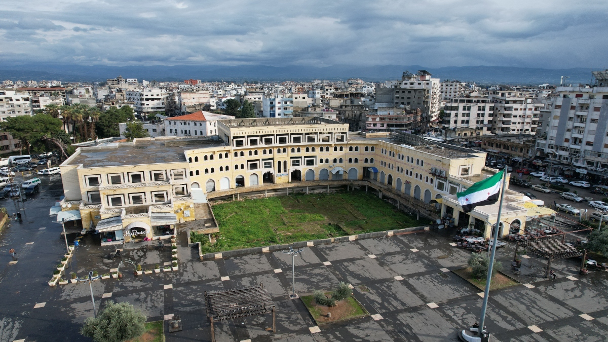 An aerial view shows a shopping mall in the town of Jableh, northwest of the capital Damascus on December 28, 2024. AFP An aerial view shows a shopping mall in the town of Jableh, northwest of the capital Damascus on December 28, 2024. AFP