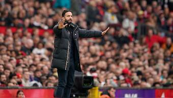 Manchester United manager Ruben Amorim has called for improvement from his players despite beating Everton in the Premier League. AP 