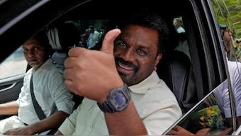 Sri Lanka's President and National People's Power (NPP) party leader Anura Kumara Disanayaka gestures as he leaves after casting his vote on the day of the parliamentary election in Colombo, Sri Lanka, November 14, 2024. File Image/Reuters