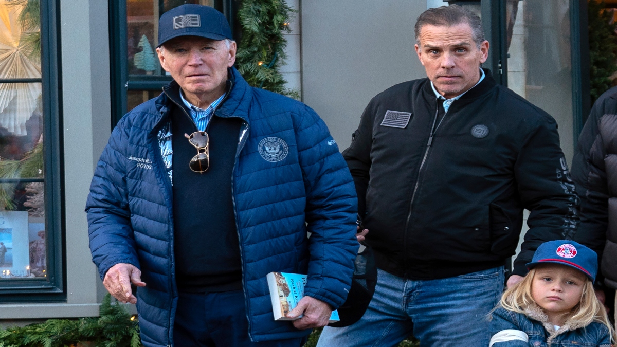 President Joe Biden accompanied by his son Hunter Biden and his grandson Beau leave a book store as they walk in downtown Nantucket Mass., on Friday. AP President Joe Biden accompanied by his son Hunter Biden and his grandson Beau leave a book store as they walk in downtown Nantucket Mass., on Friday. AP