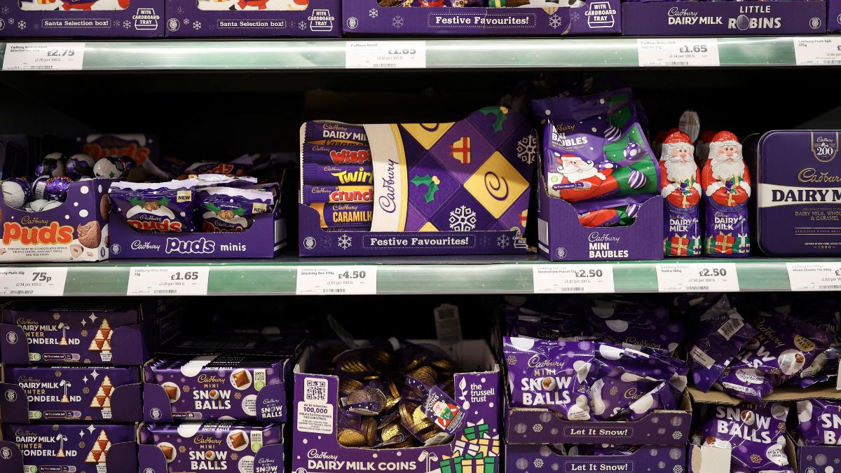 Cadbury's Christmas-related chocolates are seen on display inside a Sainsbury's supermarket in Cobham, UK, October 2, 2024. File Image/Reuters Cadbury's Christmas-related chocolates are seen on display inside a Sainsbury's supermarket in Cobham, UK, October 2, 2024. File Image/Reuters