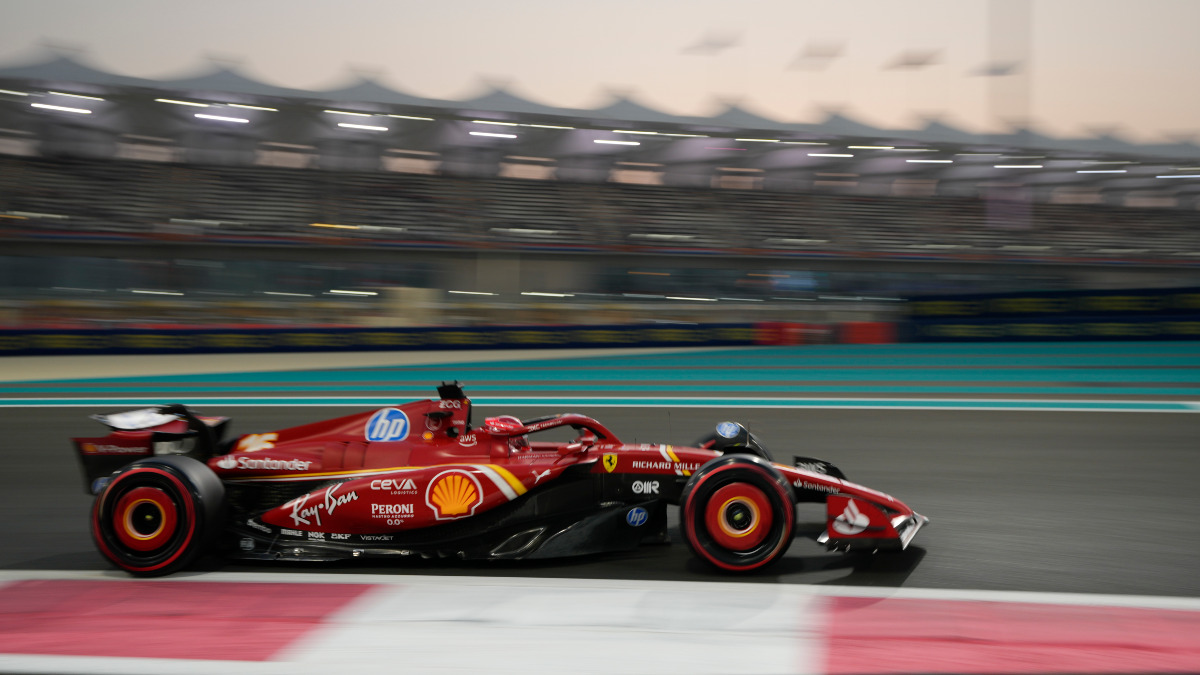 Ferrari's Charles Leclerc steers his car during Friday's opening practice at the Yas Marina Circuit ahead of the season-ending Abu Dhabi Grand Prix. AP Ferrari's Charles Leclerc steers his car during Friday's opening practice at the Yas Marina Circuit ahead of the season-ending Abu Dhabi Grand Prix. AP