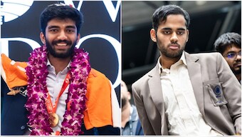 Newly-crowned world champion D Gukesh and world No 4 Arjun Erigaisi have been the leading lights of Indian chess in 2024. Image: FIDE