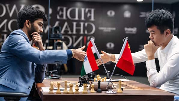 D Gukesh vs Ding Liren Game 11 Highlights: Gukesh defeats Ding in 29 moves, leads 6-5 with three games to go