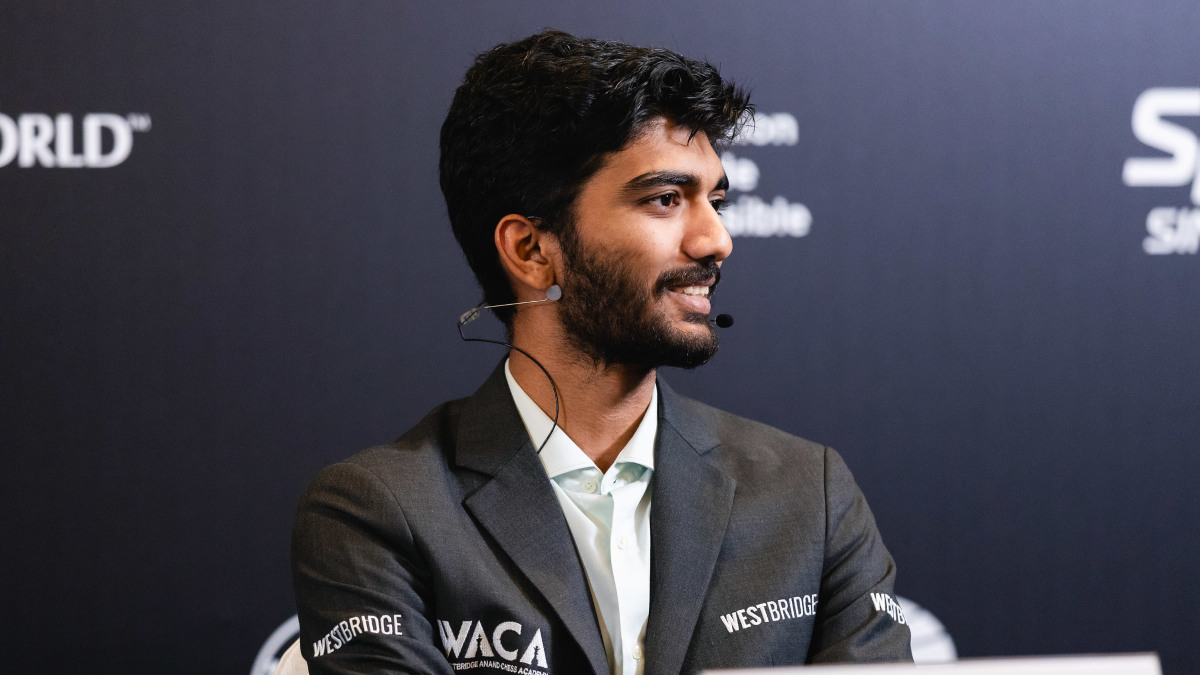 India's D Gukesh defeated China's Ding Liren in less than 30 moves in Game 11 of the 2024 World Chess Championship. Image credit: Eng Chin An/FIDE India's D Gukesh defeated China's Ding Liren in less than 30 moves in Game 11 of the 2024 World Chess Championship. Image credit: Eng Chin An/FIDE