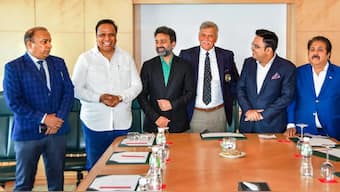 Devajit Saikia (R)  will be the new acting secretary for BCCI. Image: PTI