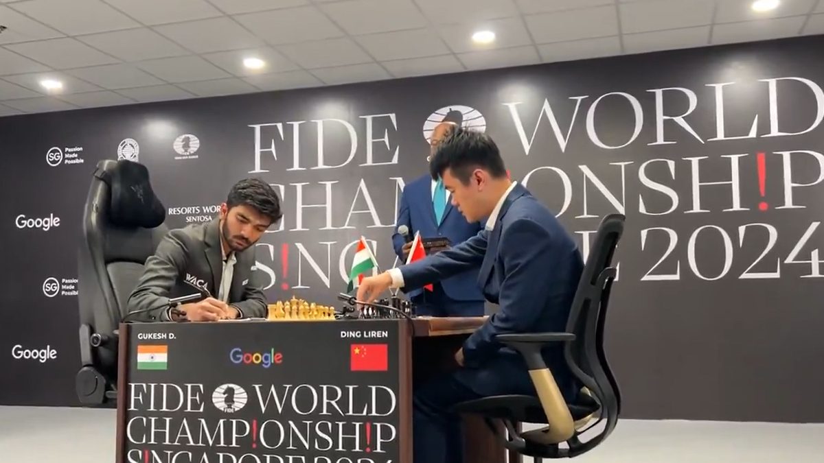 With just two games to go, D Gukesh and Ding Liren are still fighting to take a lead in World Chess Championship 2024. Image: Fide
With just two games to go, D Gukesh and Ding Liren are still fighting to take a lead in World Chess Championship 2024. Image: Fide