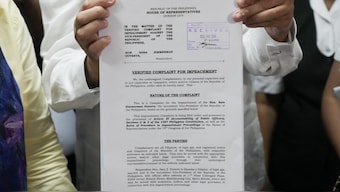 A received copy of an impeachment complaint filed Monday, Dec. 2, 2024 against Philippine Vice President Sara Duterte by several prominent opponents and activists at the House of Representatives in Quezon City, Philippines. AP