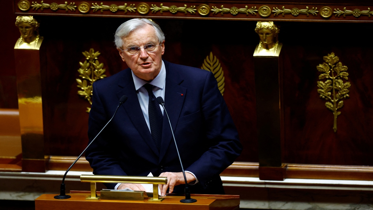 French Prime Minister Michel Barnier delivers a speech during a debate on the 2025 Social Security Financing bill (PLFSS) at the National Assembly in Paris, France, on Monday. Reuters French Prime Minister Michel Barnier delivers a speech during a debate on the 2025 Social Security Financing bill (PLFSS) at the National Assembly in Paris, France, on Monday. Reuters