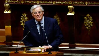 French Prime Minister Michel Barnier delivers a speech during a debate on the 2025 Social Security Financing bill (PLFSS) at the National Assembly in Paris, France, on Monday. Reuters