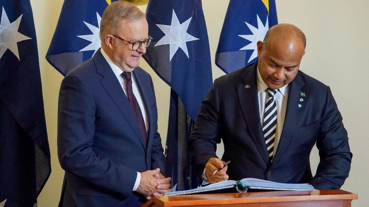 To counter China, Australia signs $100 mn security deal with Nauru with a veto on third nation pacts