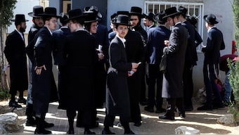 Ultra-Orthodox Jews line up at an Israeli draft office to process their exemptions from mandatory military service at a recruitment base in Kiryat Ono, Israel March 28, 2024. (Photo: Reuters)