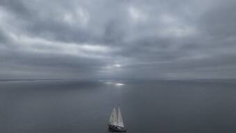 The sailboat 'Grain de Sail II' sails off Saint Malo, western France. AP