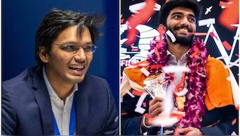 P Harikrishna played a crucial role in helping Gukesh win the World Chess Championship title. Image: X @tatasteelchess / PTI 