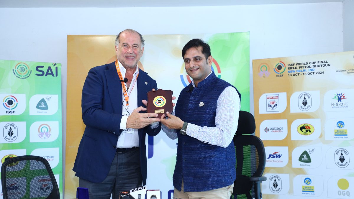 Luciano Rossi, President, ISSF, and Kalikesh Narayan Singh Deo, President, NRAI, in a file pic. Luciano Rossi, President, ISSF, and Kalikesh Narayan Singh Deo, President, NRAI, in a file pic.