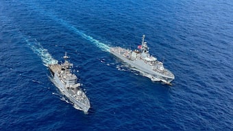 Indigenously built Indian Naval ships Kulish and IN LCU 56. PTI