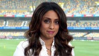 Scrreengrab of video in which Isa Guha apologises for her offensive remark on Jasprit Bumrah while commentating on the third Test between Australia and India on Fox Cricket. Image credit: X/@dannews